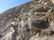 il tratto dis entiero con la corda fissa