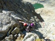 Uscita dal canale sui detriti della cima