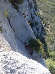 la sosta prima del traverso nella variante