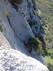 la sosta prima del traverso nella variante