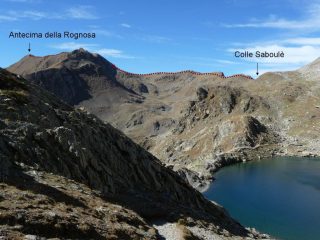 Itinerario di salita lungo la cresta