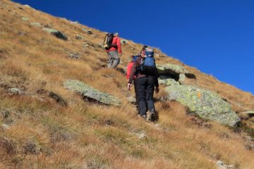 salendo lungo i pendii erbosi superiori della Fenilia (15-10-2011)