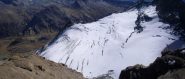 il ghiacciaio sottostante visto dall'Aouille...