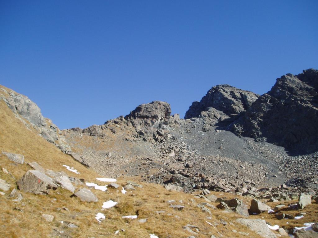 in vista del colle e della punta orsiera