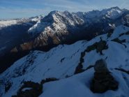Dalla vetta, vista sul crestone di salita