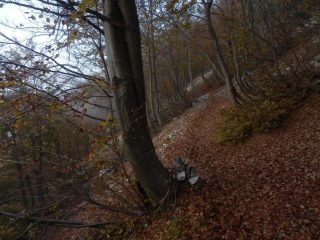 fine della strada sterrata, inizio sentiero
