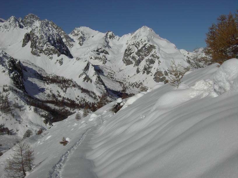 Discesa sul percorso estivo.
