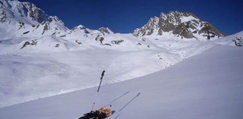 il punto dove ho messo le ciaspole...