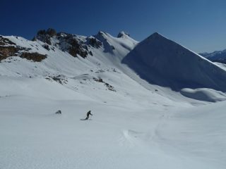 Discesa dalla T.Dure davanti al Bec de Lievre