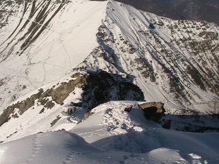 La cresta vista dalla vetta