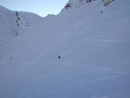 Il traverso per il pendio verso colle Sagneres.