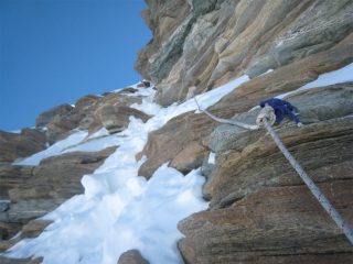 Il tratto finale con le corde fisse