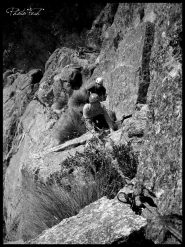 Claudio e Zani in uscita sul diedro finale