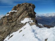 Il saltino roccioso dell' anticima (visto al ritorno)
