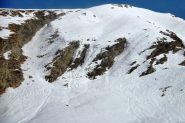 visione parziale della parete, il canale che si prende è quello evidente di sinistra