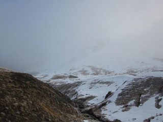 alla partenza nebbia e poca neve