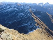 poca neve anche verso il Pizzo Alto