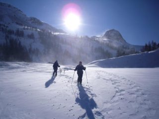 in discesa col forte vento..