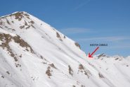 L'uscita del canale e il pendio terminale visti da Fiounira