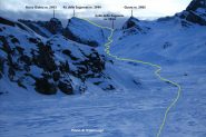 visuale sul Pic delle Sagneres e via di salita dal Piano di Traversagn (10-12-2011)