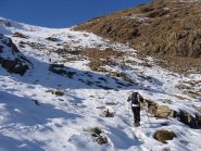 la parte su neve prima dell'uscita in cresta