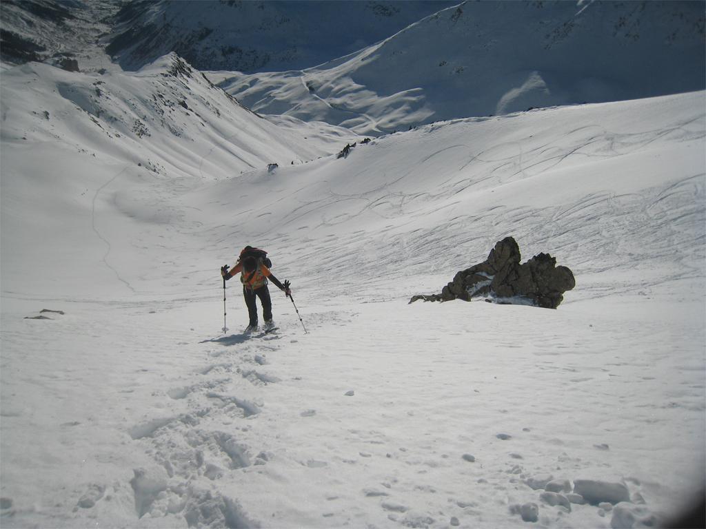 Ripido pendio dove ci si ricongiunge all'itinerario classico