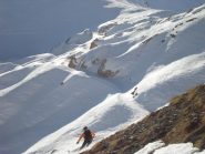 Luca in picchiata verso il vallone dei Morti