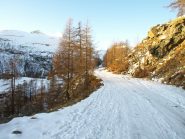 La strada che porta a Dondena a quota 1900 m