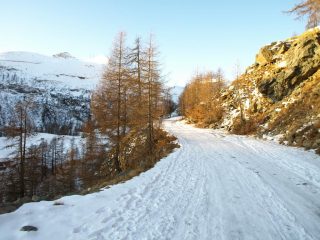 La strada che porta a Dondena a quota 1900 m