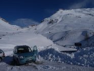 dal punto di partenza, il pendio di salita a sx