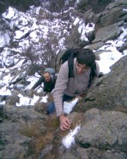 Marco poco sotto la cima