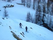La salita sul sentiero che conduce a Cime Bianche