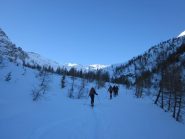 in salita quasi all'uscita dal bosco