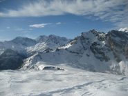 scorcio del panorama dalla cima, con i pendii più alti