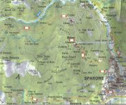 Carta con mulattiere per anello e sue possibili varianti, in giallo i piloni votivi scoperti