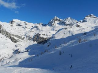 Il vallone di salita con Grand e Petit Tournalin e Roisetta