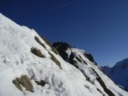 la cima di Rocca Barbis all'uscita dal couloir