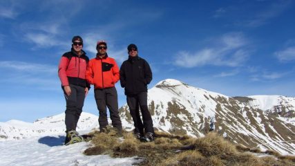 foto di gruppo in vetta alla Tete Ronde (autoscatto) (1-1-2012)