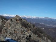Dal Dente Orientale, vista su Dente Centrale e val di Susa (a sx Rocciamelone)
