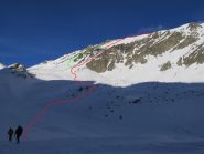Due possibili percorsi per la cima