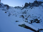 verso il canale di salita che porta al Benigni