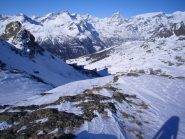 panorama dal colle  verso il Crest,al centro il Cervino...