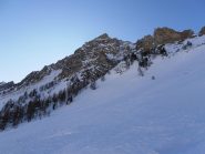 03 - il traverso finale, sopra la testa Punta Infernet (dx) e Testa del Cane (sx)