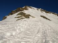 L'ultimo tratto per raggiungere la vetta della Valnera, che non ho percorso per mancanza di piccozza e ramponi