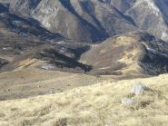 dalla vetta la via di salita