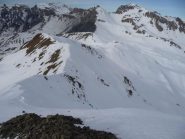 cresta di salita. Sullo sfondo l'Enchastraye