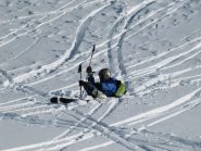 ..ed eccomi in azione nella neve fresca...ehm...