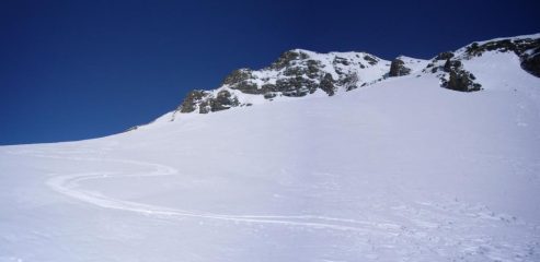 la mia firma sotto la vetta in neve trasformata....