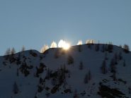 Il Sole che spunta tra gli alberi