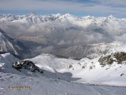 Dalla cima Oberland e itinerario di salita.
